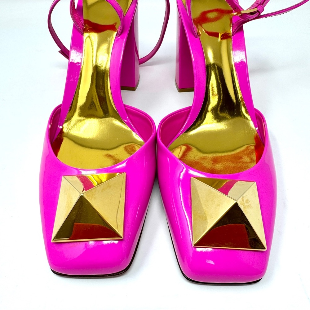 Valentino Garavani One Stud 90 Patent Leather Hot Pink Pumps with Box size 40 - Picture 3 of 15